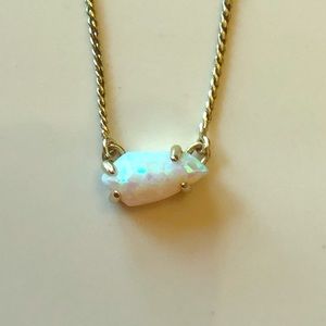 Small Opal pendent gold necklace